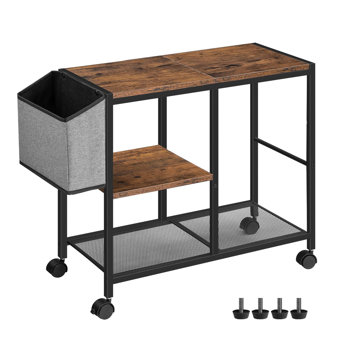 MAHANCRIS Printer Stand with Storage Bag, 3-Tier Mobile - Image 1