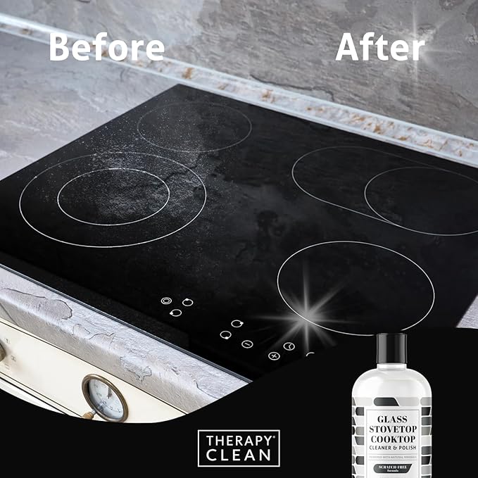 Therapy Glass Stove Top Cleaner 16 fl oz. (2 Pack) - Safe for Ceramic, Electric, Induction Stovetops