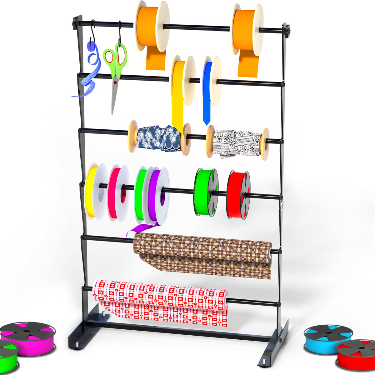 Alyoen 6 Tier Ribbon Organizer, Metal Ribbon Holder - Image 1