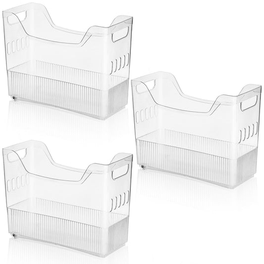 Peohud 3 Pack Freezer Organizer Bins with Wheels, Clear - Image 1