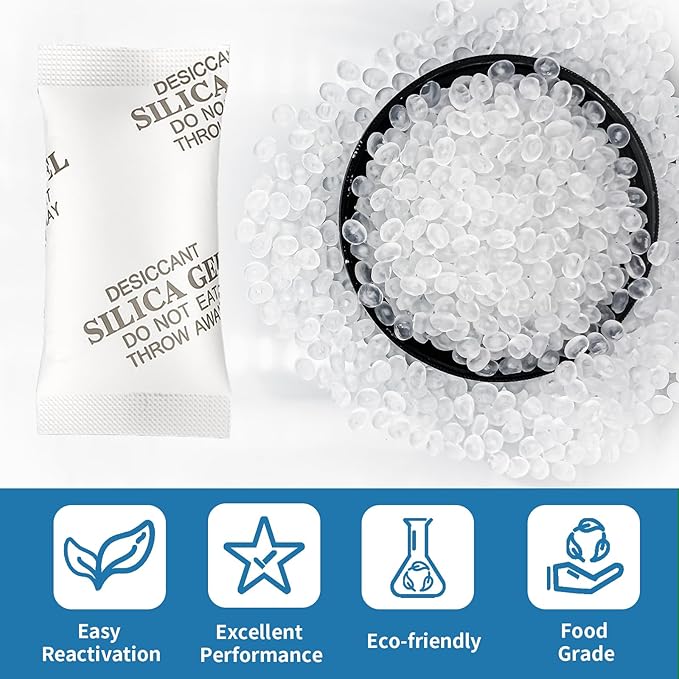MakMeFre 10Gram(100Packets) Food Grade Moisture Absorbers Silica Gel Packs Desiccant for Moisture Storage Control