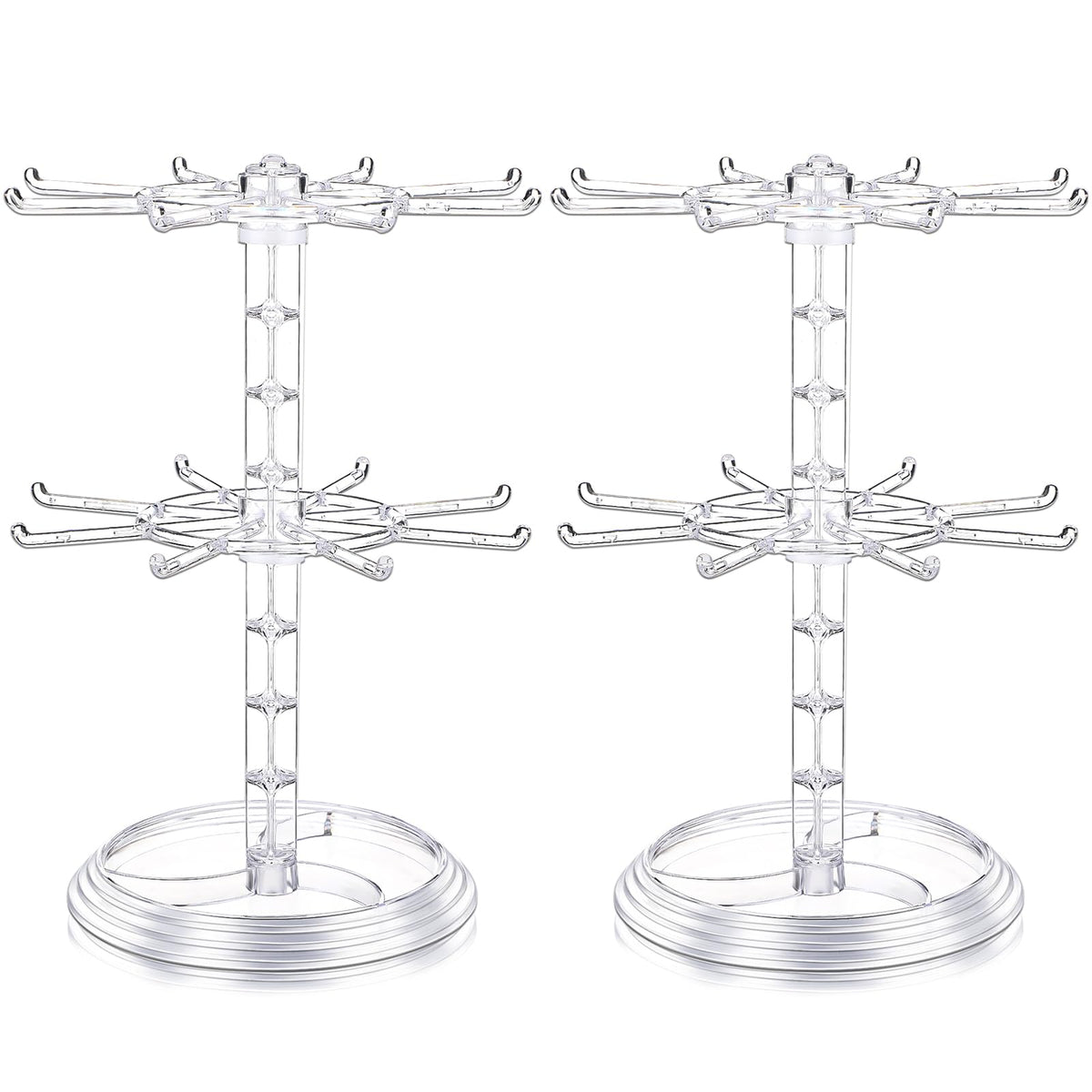 Yuntau 2 Pcs 2 Tier Keychain Display Stand for Bracelet, Rotating - Image 1