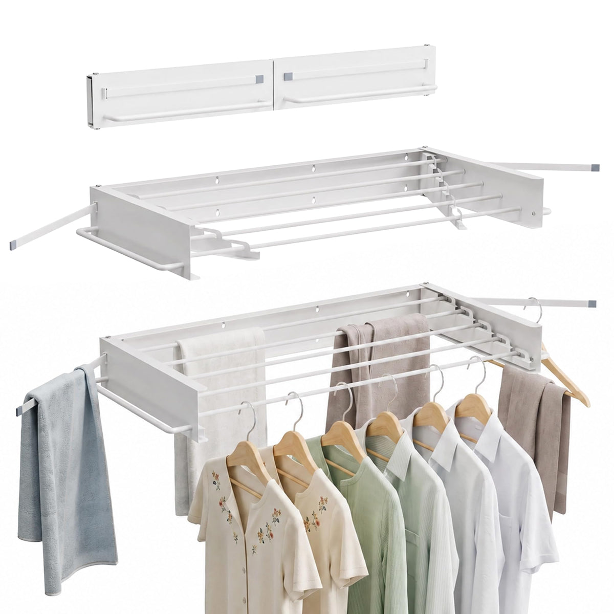 JOOM Wall Mounted Clothes Drying Rack,31.5 Inch Foldable Rack - Image 1