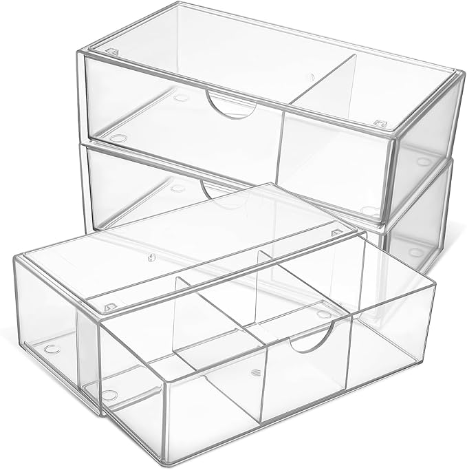 Alipis 3pcs Acrylic Makeup Organizer Desk Storage Box Skincare Shelf Compartment for Lipstick Brush