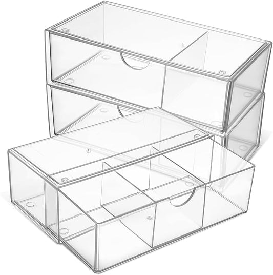 Alipis 3pcs Acrylic Makeup Organizer Desk Storage Box Skincare Shelf Compartment for Lipstick Brush