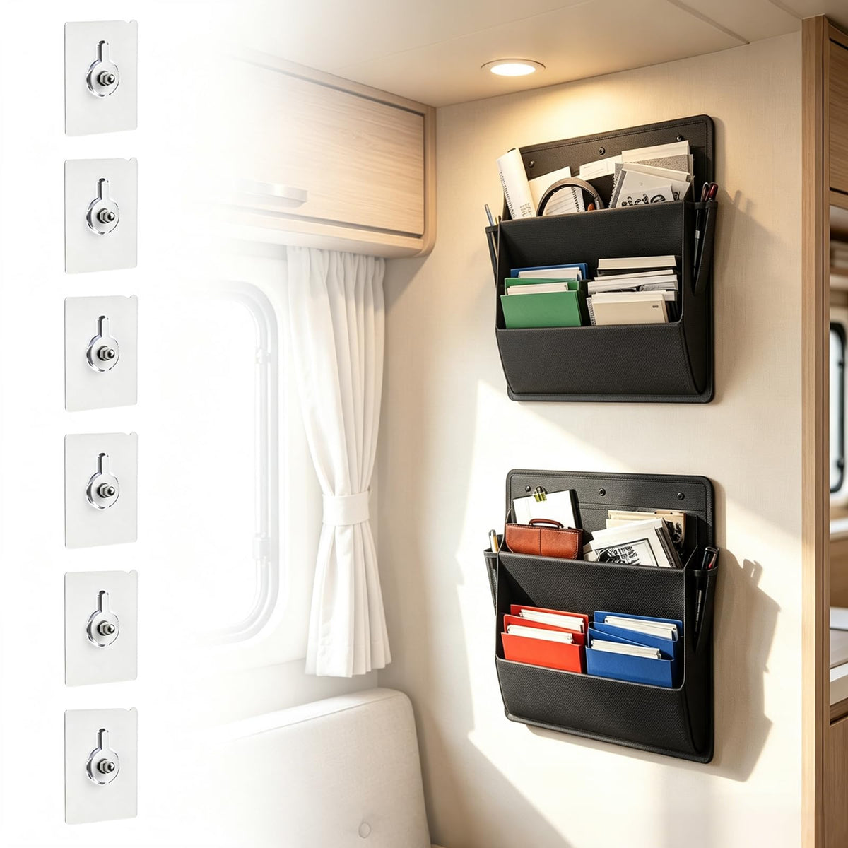 2PCS RV Shoe Storage Organizer, 16.9'' X 18.3' Wall - Image 1