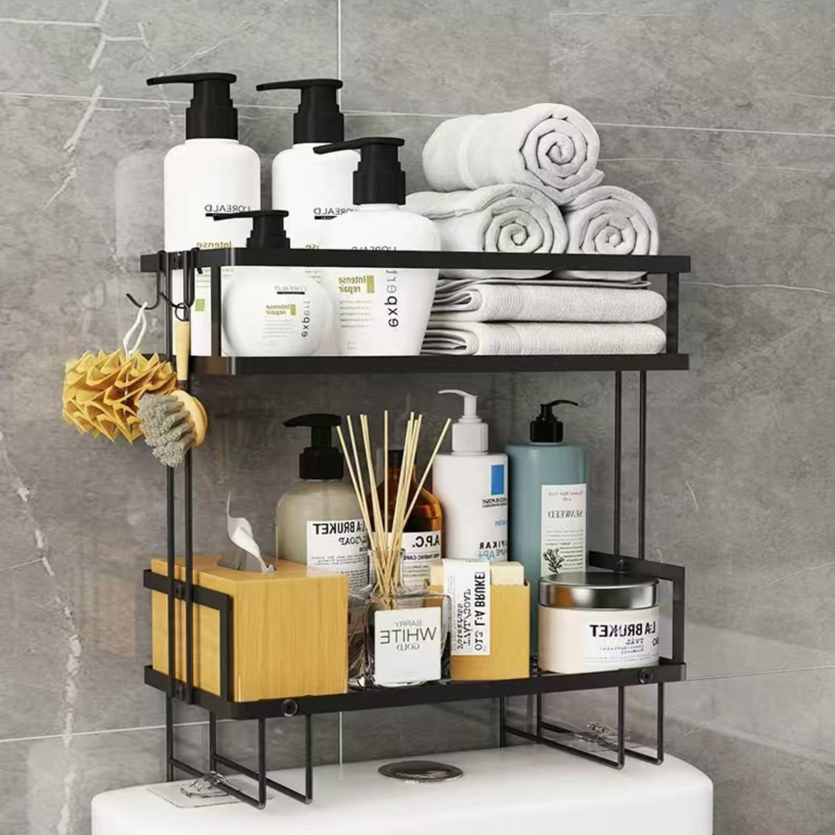PowerKing Over The Toilet Storage Shelf, 2-Tier Bathroom - Image 1