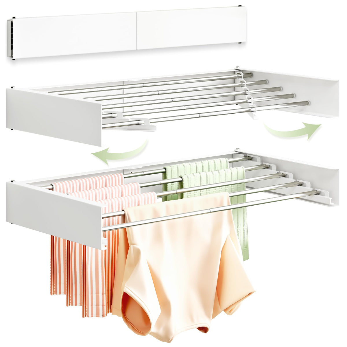 Wall Mounted Clothes Drying Rack 32", Foldable Drying Rack - Image 1