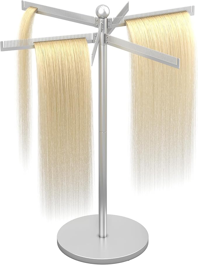 ikare Metal Hair Extension Holder - Hair Separator for Braiding, Six-Tooth Comb Wig Storage Rack, Hair Display Stand for Salon, Braiding Hair Rack for Barber Shop