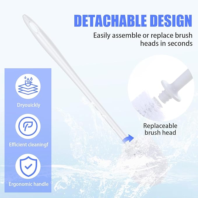 15 Pcs Toilet Brush, 14.2 Inch Plastic Soft Bristle Long Non-Slip Handled Cleaning Scrubber Brush with Hook Hole for Bathroom Cleaning Supplies