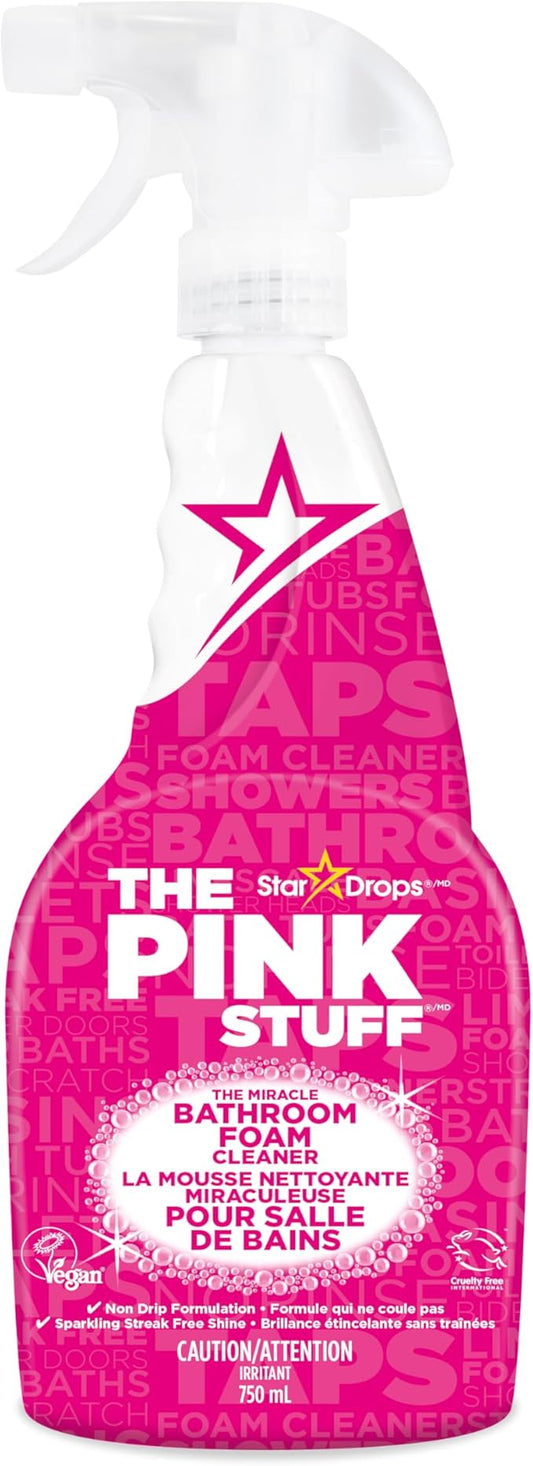 Stardrops - The Pink Stuff - Miracle Bathroom Foam Cleaner 750ml - Baths, Tiles, Soap Scum, Limescale, Streak Free