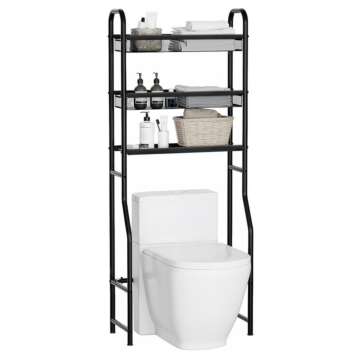 Over The Toilet Storage, 3-Tier Metal Bathroom Shelves - Image 1