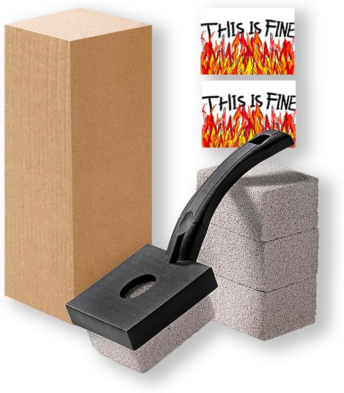Pumice BBQ Grill Cleaner;Grill Cleaning Bricks Cleaner with Handle;Grill Stone Cleaning Block;BBQ Stone Grill for Grillin;Grill Pumice Stone Cleaner for Outdoor Grill(3 Pack), Black