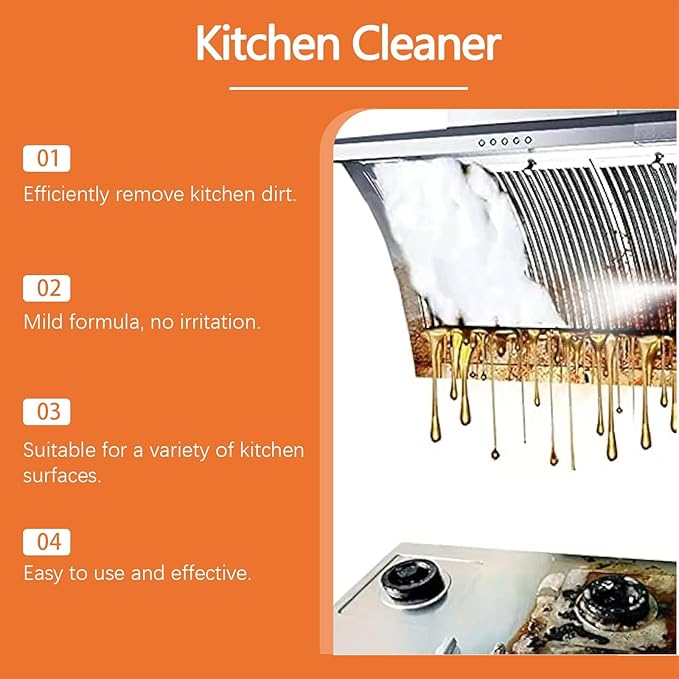 Kitchen Degreaser Spray, Powerful Range Hood & Stove Degreaser Cleaner Spray, Oven Racks, BBQ Grills Heavy Duty Stove Oven Cleaner Sprayer