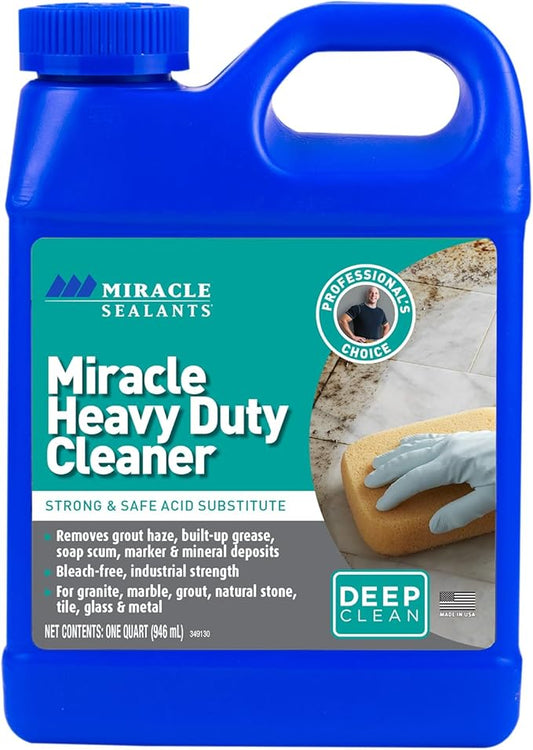 Miracle Sealants Miracle Heavy Duty Non-Acidic Cleaner, Tile & Stone Cleaner & Grout Haze Remover, Quart