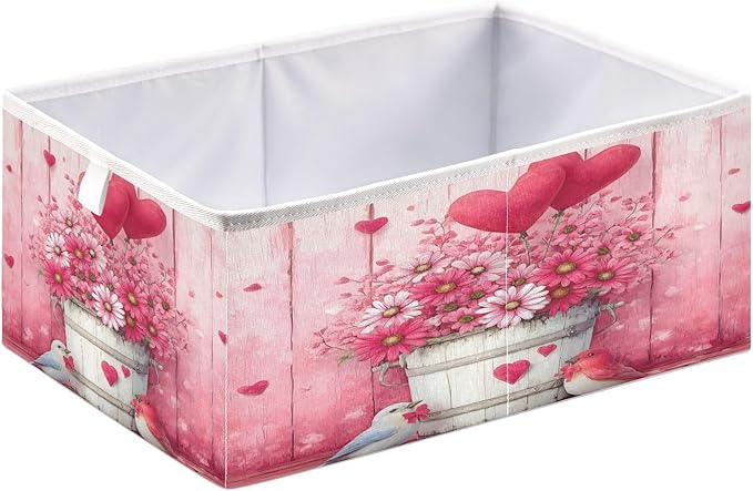 Bolaz Birds Flowers Balloons Closet Organizers Storage Cubes Storage Bins Shelf Baskets Containers for Home Room Office,Square