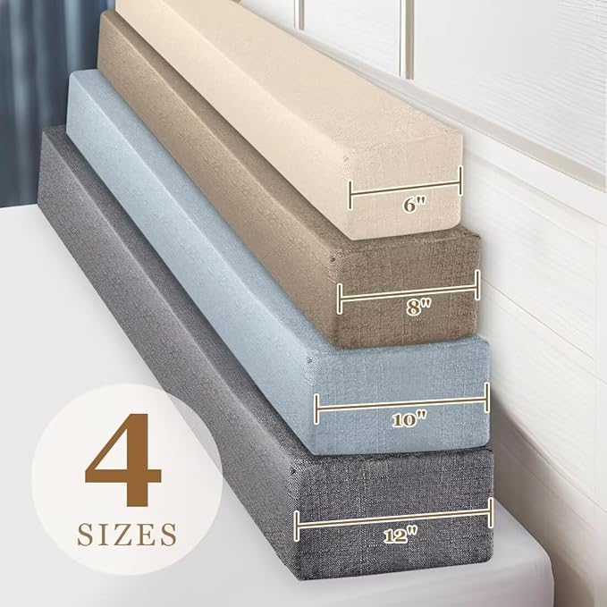 Bed Gap Filler, High-Density Mattress Extender, Dark Gray, 70"x4"x6", King