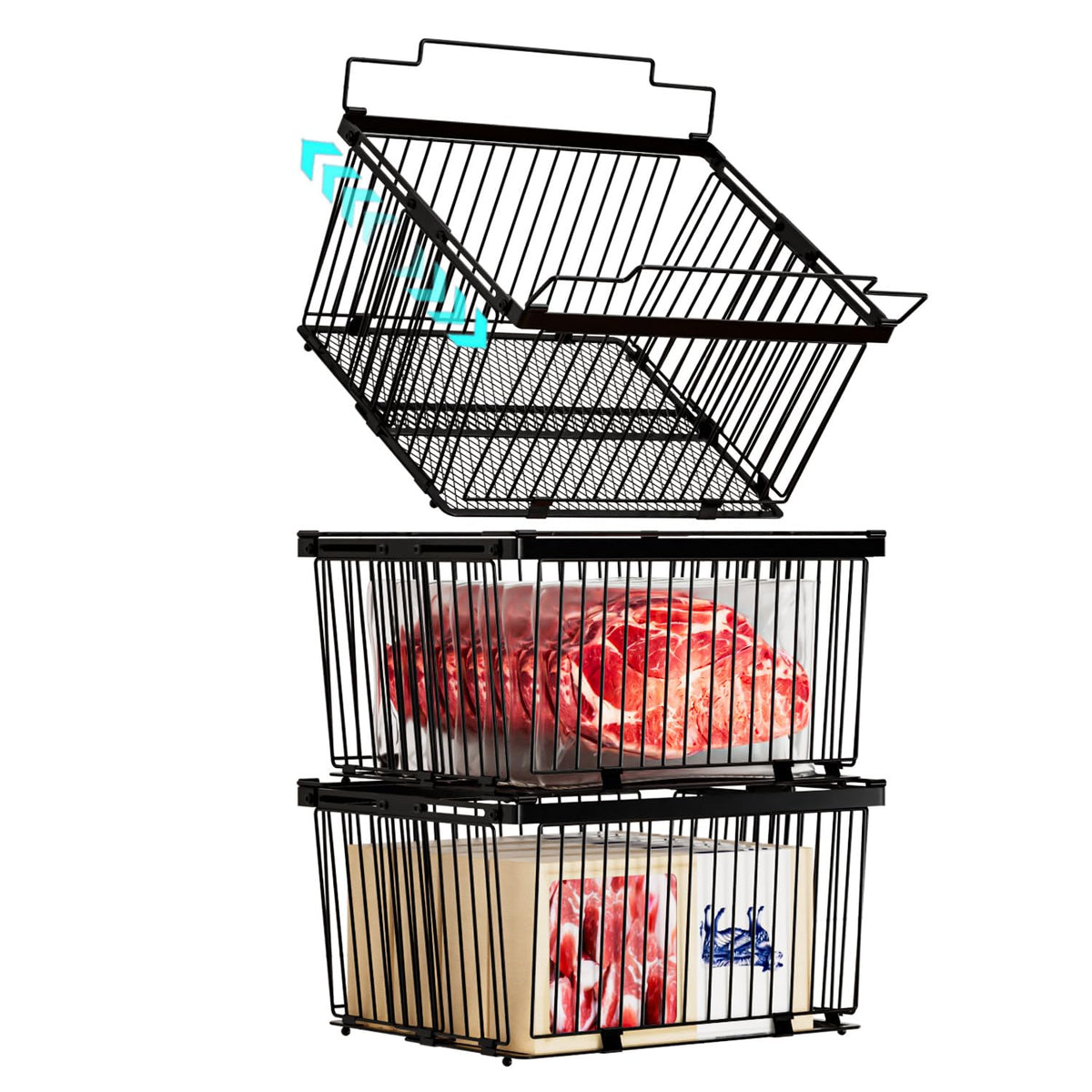 Large Freezer Organizer Bins for 5 to 9 Cu.Ft,Leak-Proof Bottom，3 - Image 1