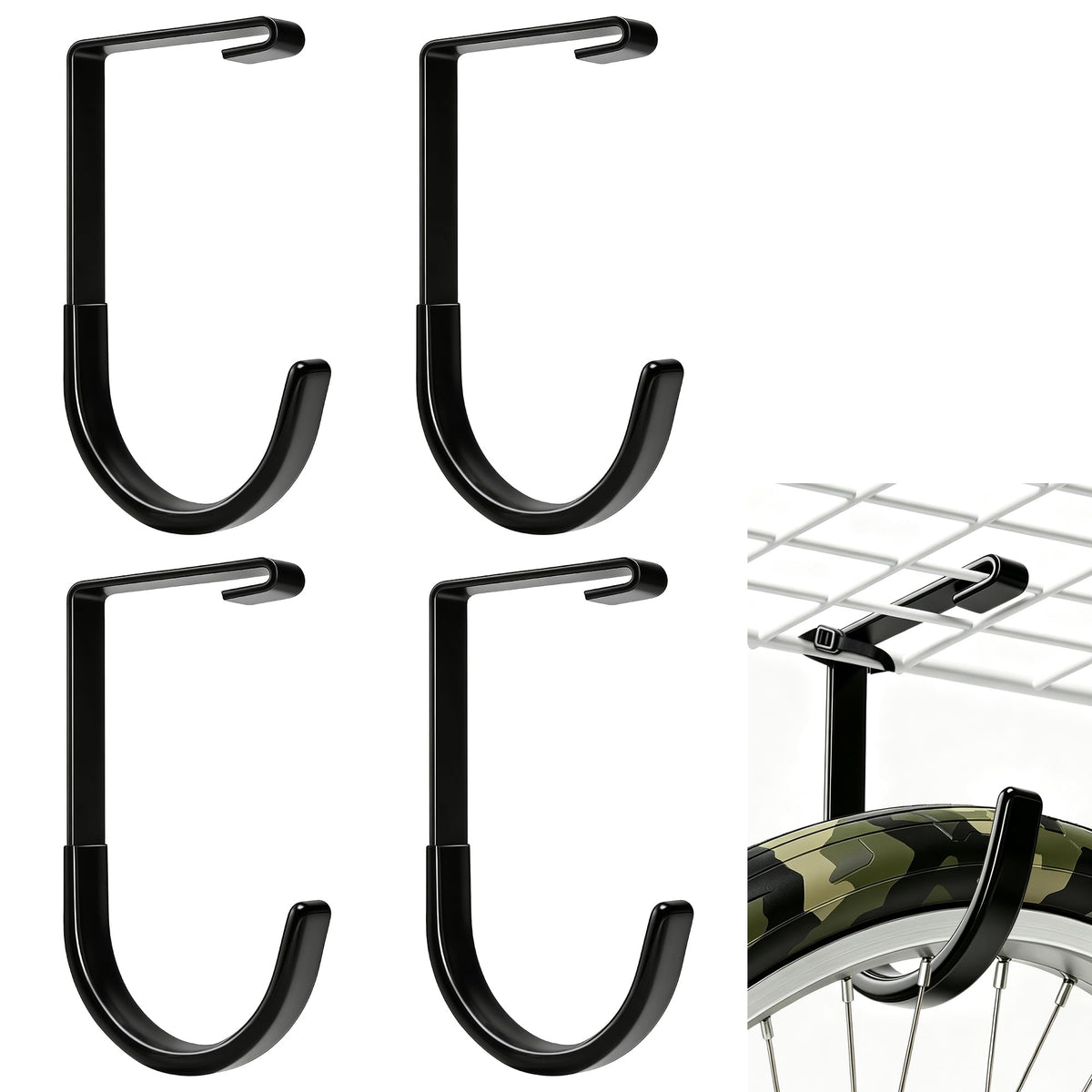 BEISE Bike Hooks for Overhead Garage Storage Rack, Garage - Image 1