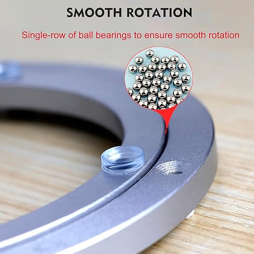 Aluminium Alloy Turntable Bearing, Heavy Duty Swivel Turntable Lazy Susan Rotating Bearing Turntable Round Dining Table Smooth Swivel Plate Hardware, 8"