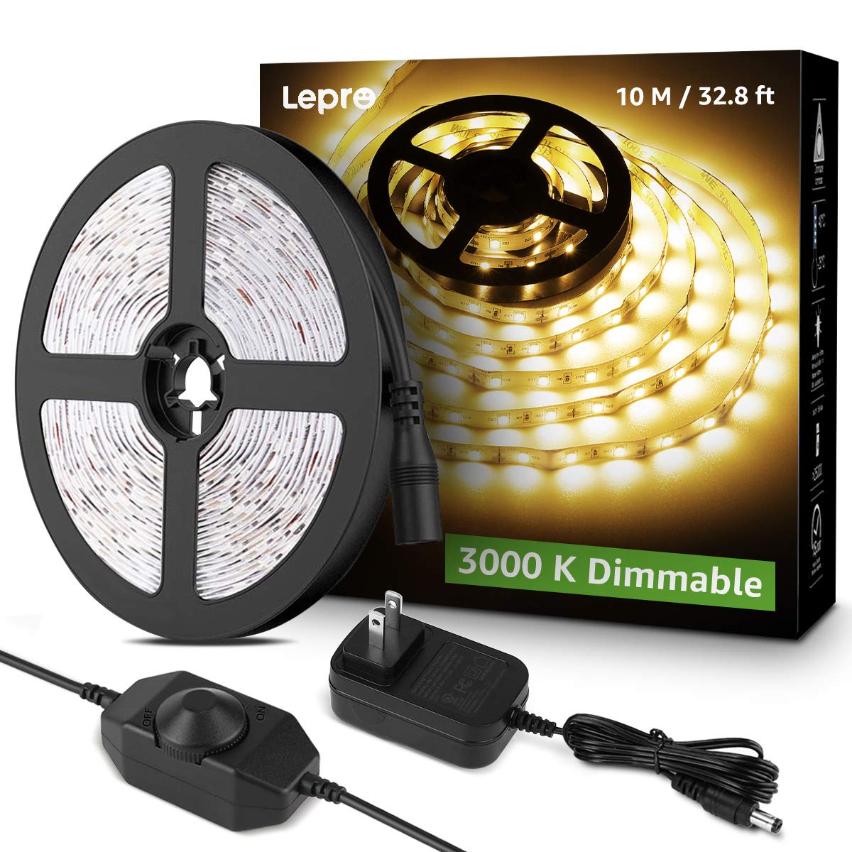 Lepro LED Strip Light, 32.8Ft Dimmable Vanity Lights - Image 1