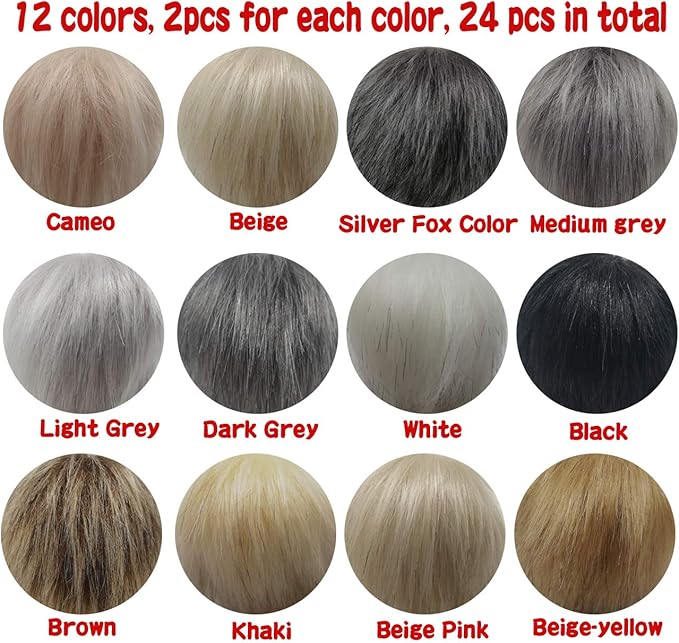 TIHOOD 24PCS Faux Fur Pom Pom Balls DIY Faux Fox Fur Fluffy Pom Pom with Elastic Loop for Hats Keychains Scarves Gloves Bags Accessories(12 Colors, 2 Pcs for Each Color)