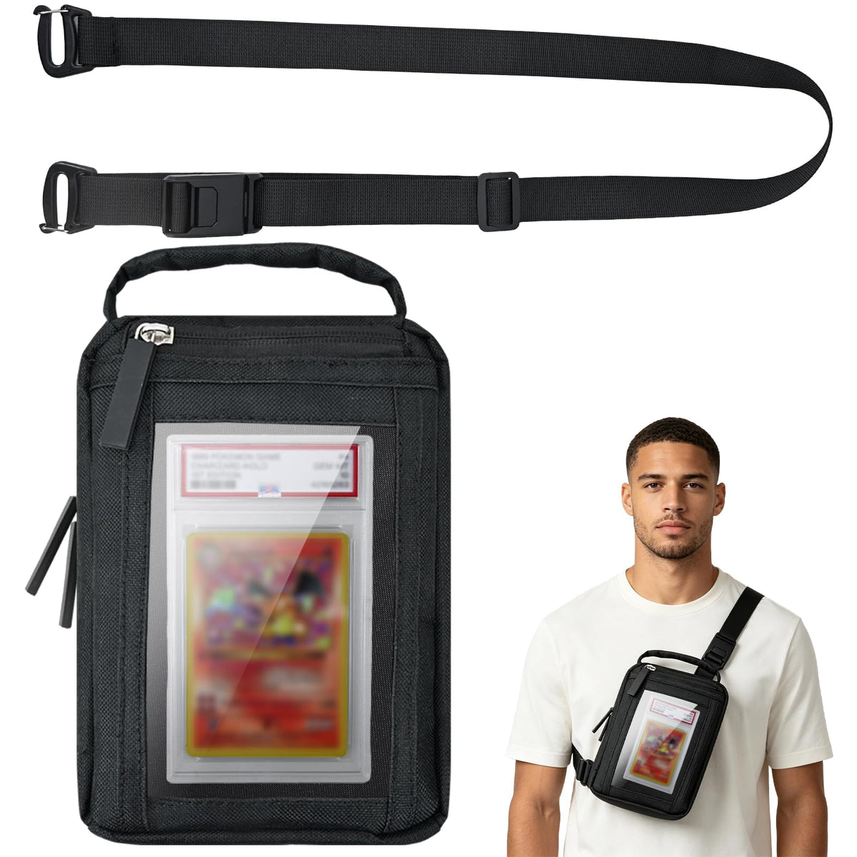 Crossbody Sling Bag Compatible with Graded Cards and TCG - Image 1