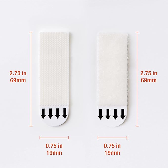 32-Pairs(64 Strips) Medium Picture Hanging Strips, Hook and Loop Tape, Picture Hanger Damage Free, Waterproof Adhesive Strips for Frame Hanging and Christmas Decorations, Heavy Duty