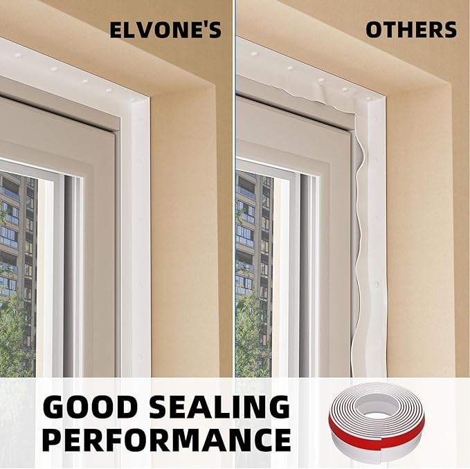 Garage Door Seal Top and Sides, 36 FT Universal TPE Weather Stripping Garage Door Trim Seal Weatherproofing Garage Door Seals with Nails and Lids in White