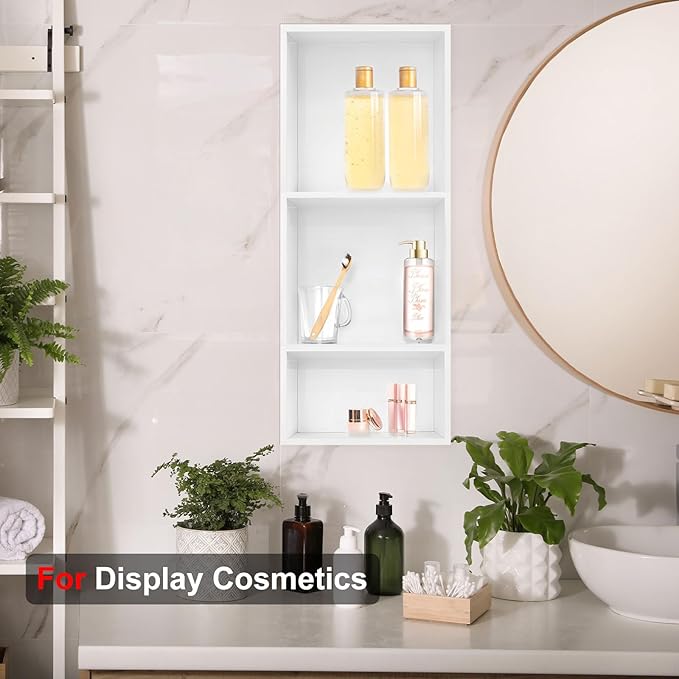 Shower Niche, Stainless Steel Elegant Bathroom Niche, No Tile Needed Recessed Shower Shelf Organizer for Storage