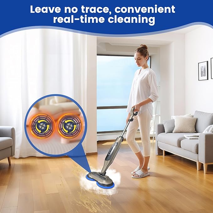 4 Pack Replacement Brush Heads for Shark, Brush Heads for Shark Compatible with S8201, S8001, S7001, S7201 - Steam Mop Pads with Nylon, Deep Clean Hardwood & Tile Floors, Scratch-Free- (Blue)