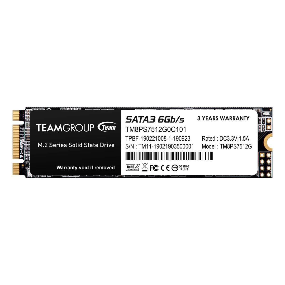 TEAMGROUP MS30 512GB with SLC Cache 3D NAND TLC M.2 2280 SATA III - Image 1
