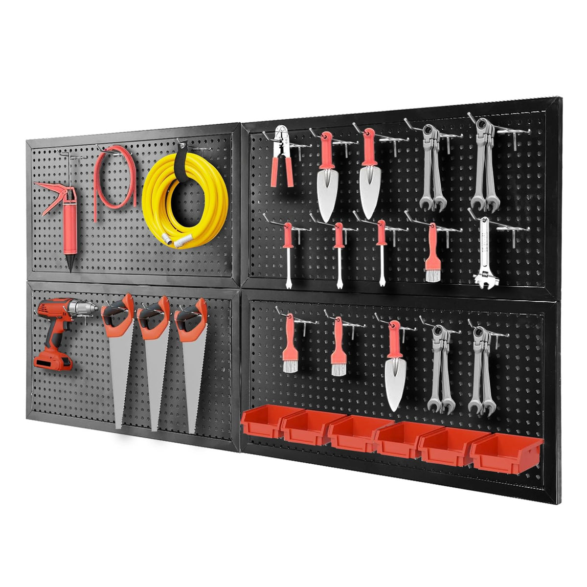 Jack Boss 48x24 Inch Metal Pegboard Wall Organizer, Black - Image 1