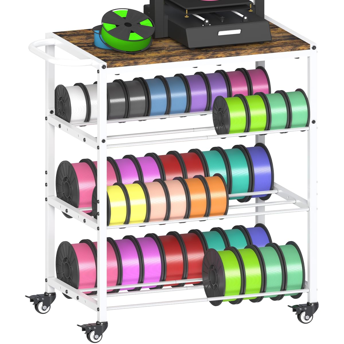 3-Tier 3D Printer Filament Storage Rack with Stand & - Image 1
