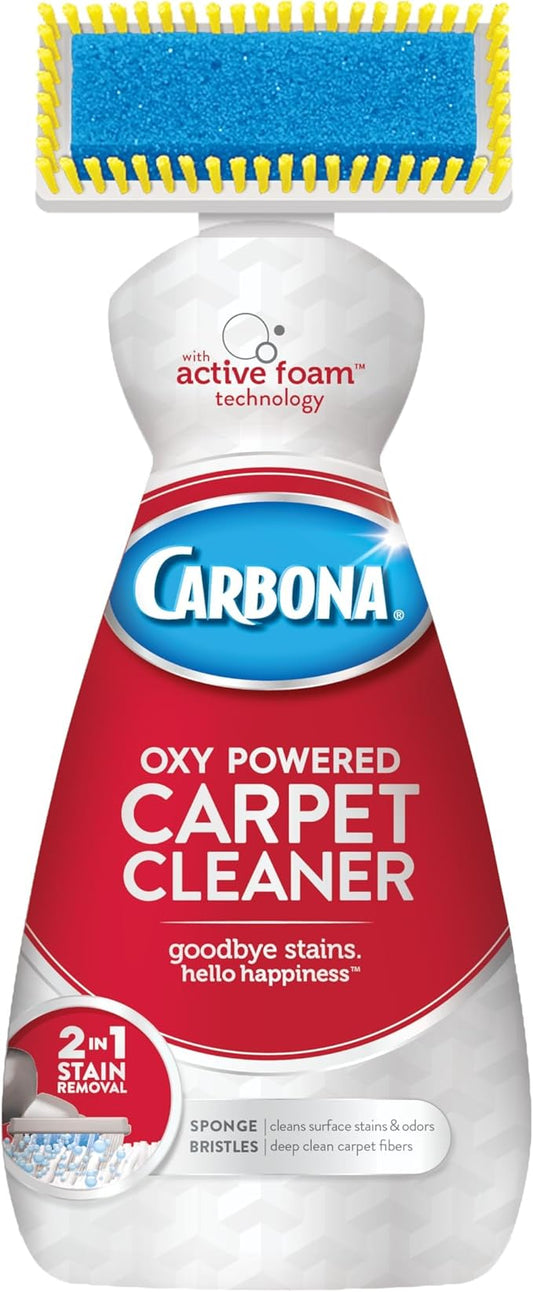 Carbona Carpet Cleaner with Brush | Oxy-Powered Foam for Spot Stain Removal | 13.5 Fl Oz