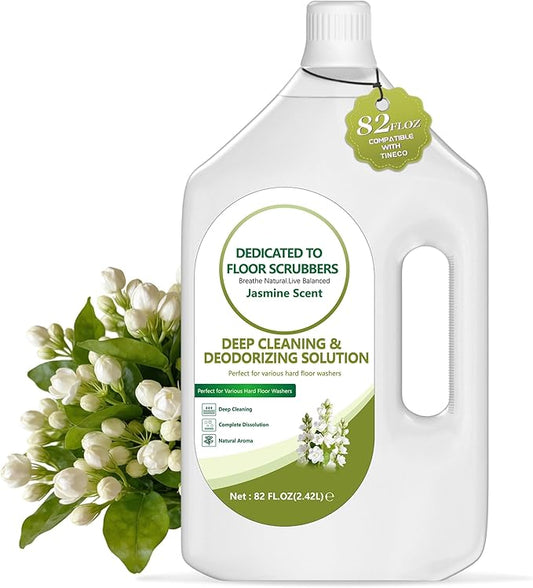 82 FL OZ/2.42 L Jasmine Scent Floor Cleaning Solution Compatible with Tineco iFLOOR 2/3/5 & FLOOR ONE S3/S5/S6/S7 PRO, Floor Cleaner Refill for All Cordless Wet/Dry Vacuum & Robot Vacuums Mop