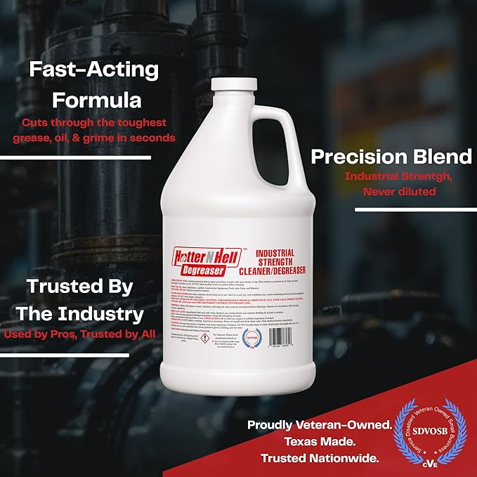 Industrial-Grade Degreaser - 1-Gallon (Ready-to-use-formula) for equipment, parts, concrete, drive-ways, shop floors, and automotive