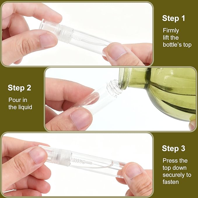 500 Pcs 5ml Mini Spray Bottles Portable Perfume Refillable Dispenser Container Clear Glass Perfume Sprayer for Cleaning Essential Oils Pocket Travel