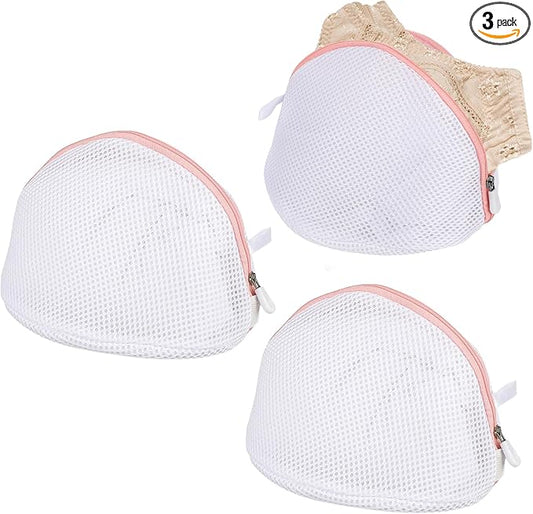 3Pcs Bra Washing Bag for Laundry, Mesh Bra Laundry Bag for Washing Machine Lingerie Washer Protector with Zipper for Underwear and Delicates