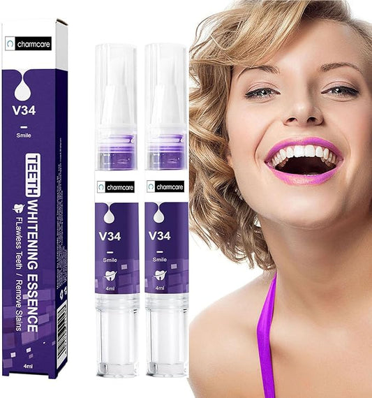 Teeth Whitening Gels Pen,Remove Stains Effective Painless Insensitive Fresh Fragrance, Travel/Dating-Friendly Color Correcting for Tooth Stain Removal (2PCS)