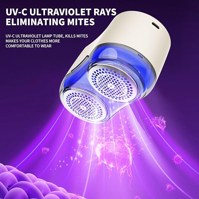 Professional Fabric Shaver, Electric lint Remover Suitable for Sweaters, Coats, Sofas, etc. Type-C Rechargeable, Equipped with 6 Stainless Steel Blades, Safe and Harmless for fine Fabrics