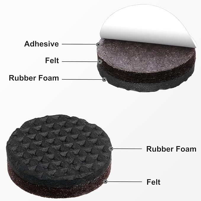 Yelanon Non Slip Furniture Pads -36 pcs 1’’Furniture Grippers, Non Skid Furniture Legs,Self Adhesive Rubber Furniture Feet, Anti Slide Furniture Hardwood Floor Protector for Keep Furniture Stoppers