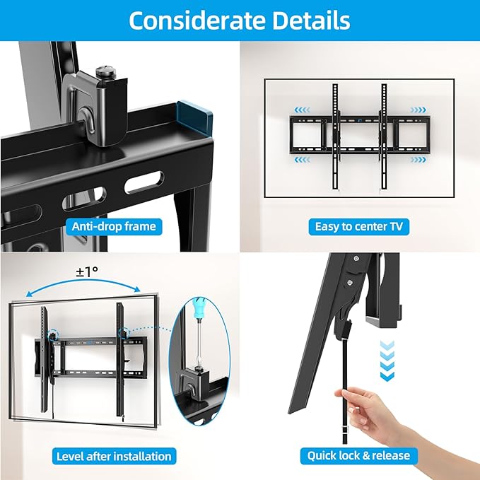 HOME VISION Heavy Duty Tilt TV Wall Mount Bracket for 48-120 Inch Flat/Curved TVs, 200Lbs Capacity, Fits 16/18/24 Inch Studs, Max VESA 800x600mm for LED OLED LCD