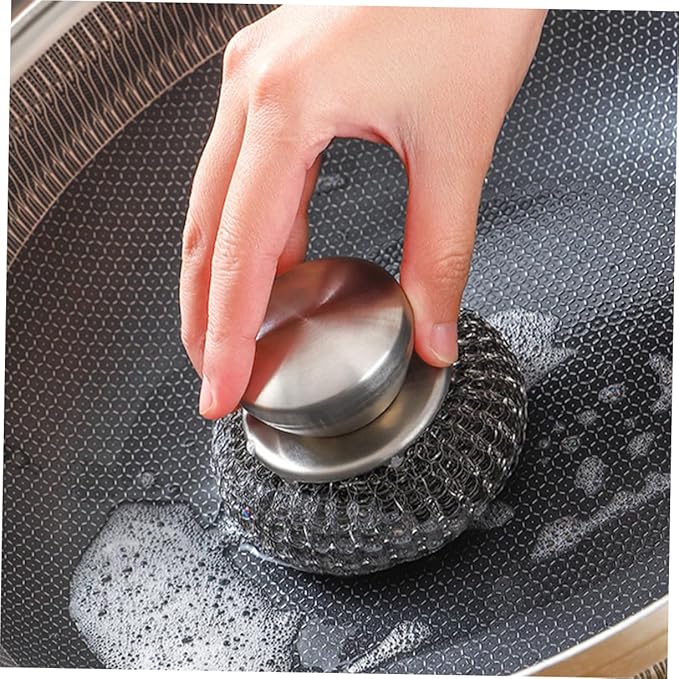 BBQ Grill Scraper Kitchen Metal Scrubber Steel Wool Dish Scrubber Stainless Steel Cleaning Pads Scrubber for Wash Sink and Stove