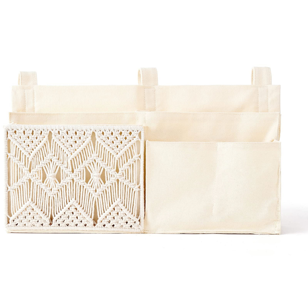 Mkono Bedside Caddy, Macrame Bunk Bed Hanging Organizer - Image 1