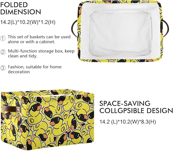 Duck Rectangular Storage Basket Organizer Bin Shelf Baskets For Clothes Gifts For Home Office Dorm