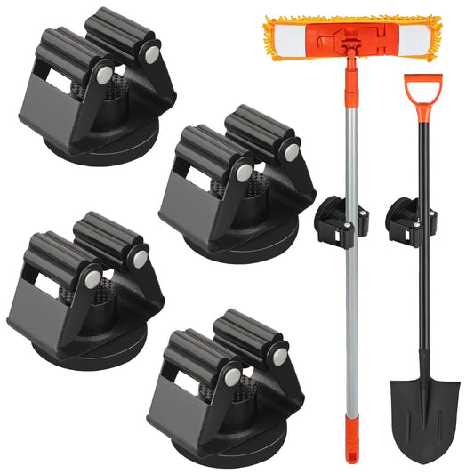 Magnetic Broom Holder,4PCS Anti-Slip Magnetic Mount | Garage Storage - Image 1