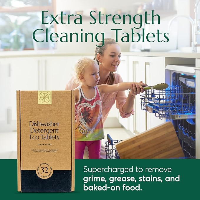 CLEANOMIC Glass and Mirror Cleaner, Dishwasher Pods & Reusable Kitchen Cloth Bundle