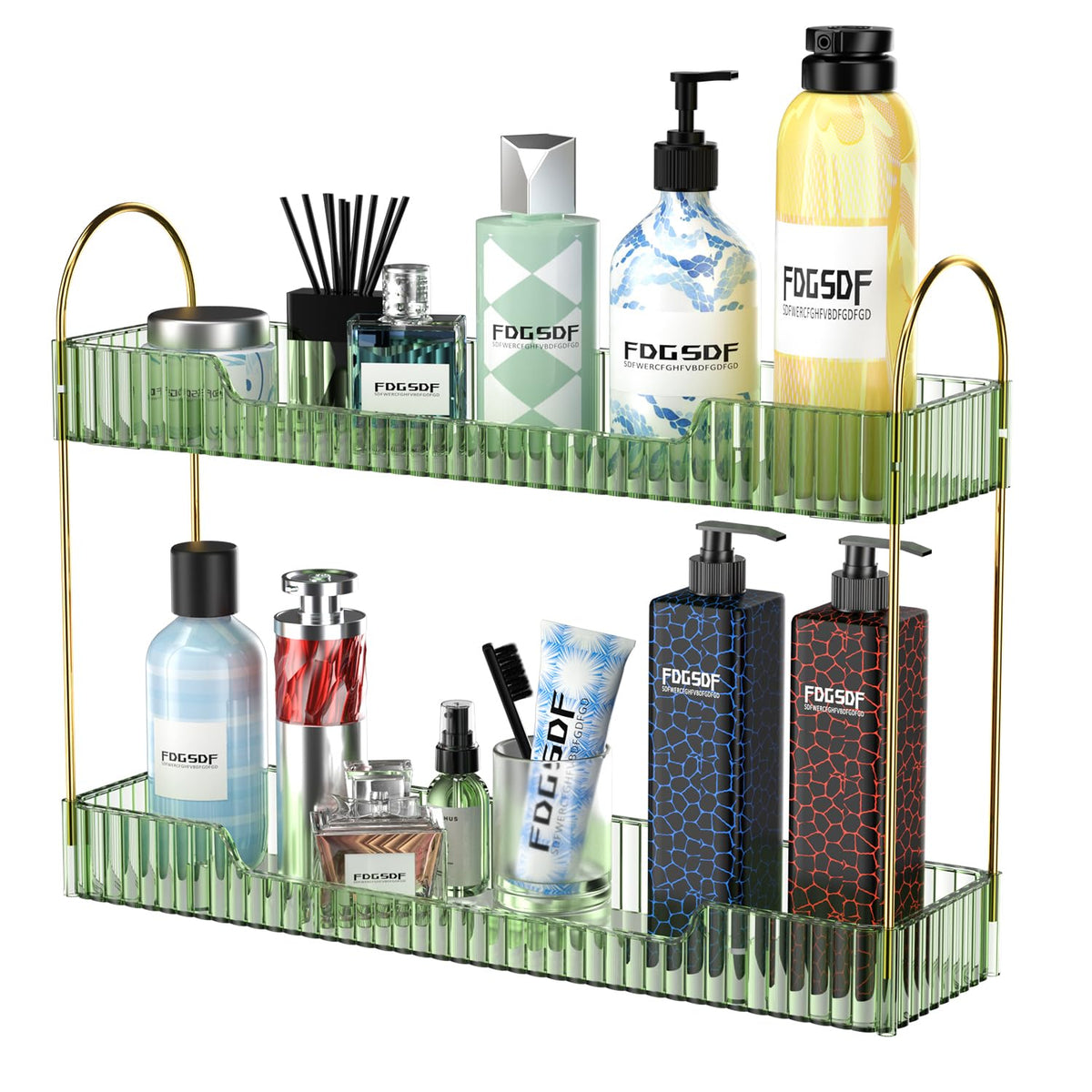 GTI Narrow Bathroom Organizers and Storage, 2 Tier Rectangle - Image 1