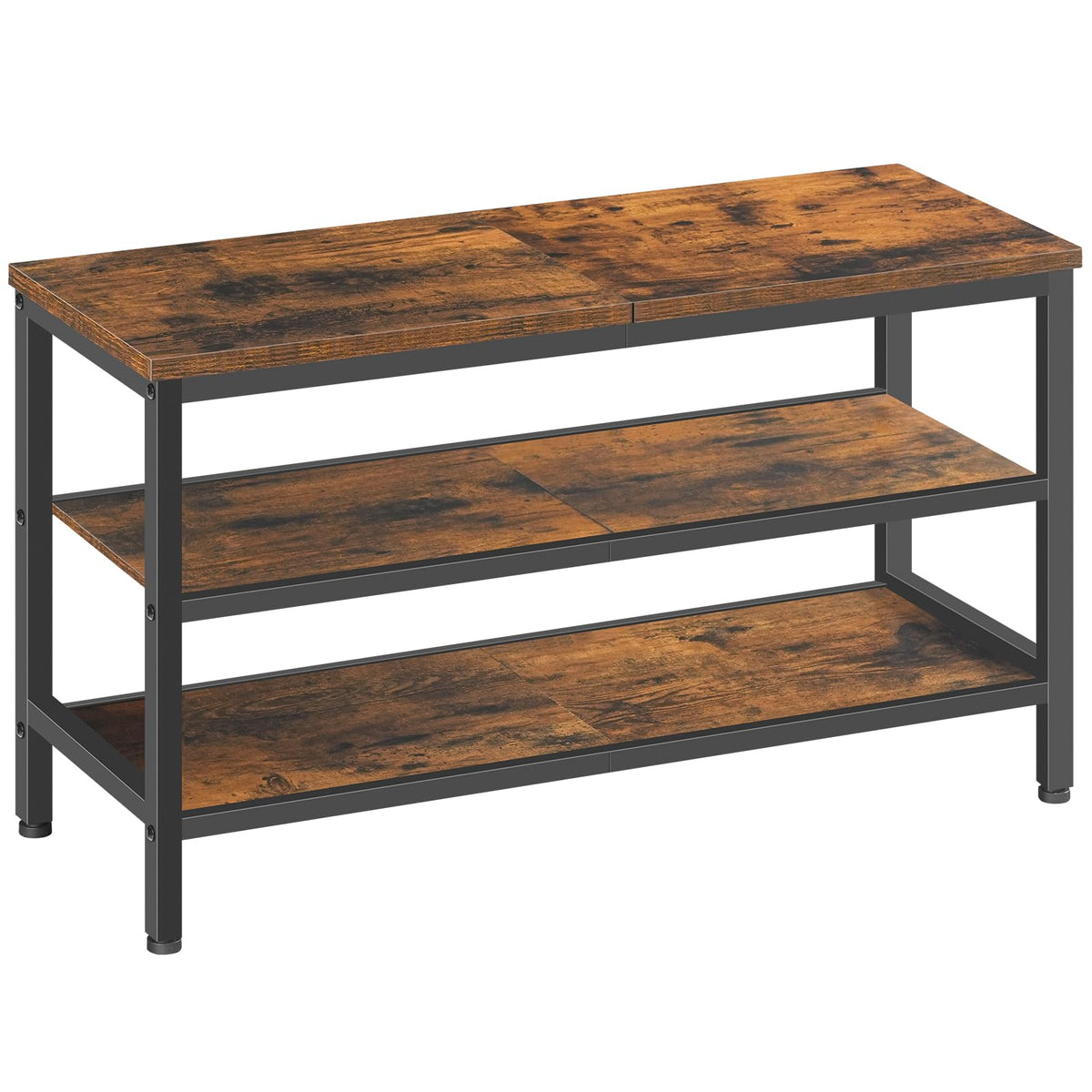 Wooden Shoe Bench, 3-Tier Shoe Rack - Image 1